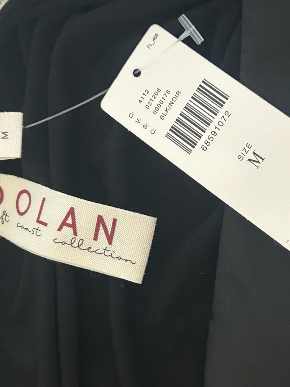 Anthropologie Dolan Black One-Shoulder Draped Tie-Side Top - Picture 4 of 4